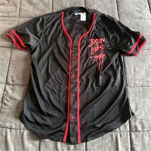 Friday The 13th “Jason Lives” Black and Red Baseball Jersey
